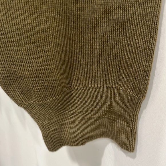 Vintage AEFFE Wool Blend Crewneck Sweater army green geo pattern knit size XL - Picture 3 of 11